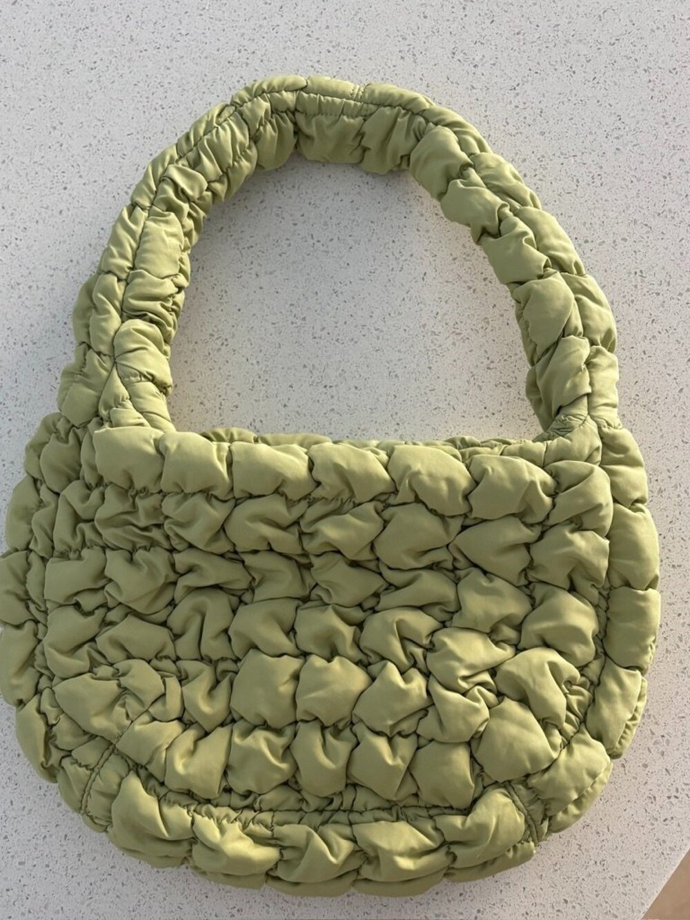 COS Bubble Bag Mini Quilted - Pale Green, Puffy Shoulder Bag